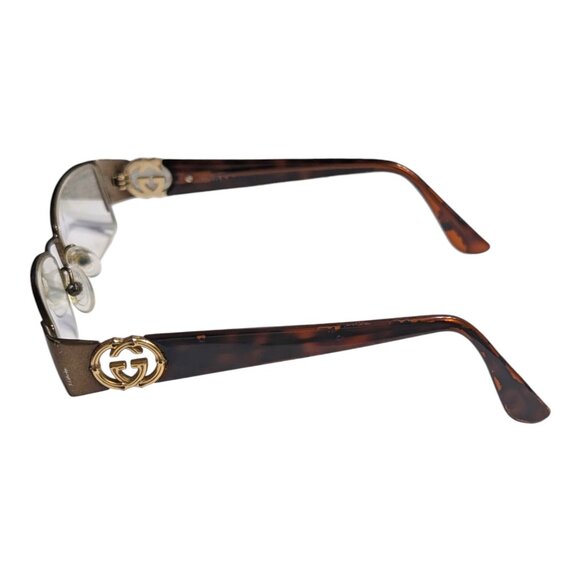 Gucci Italy GG 2844 NVX Dark Brown Half Rim Eyeglasses Frame 51-17-135 FLAW - Picture 6 of 13